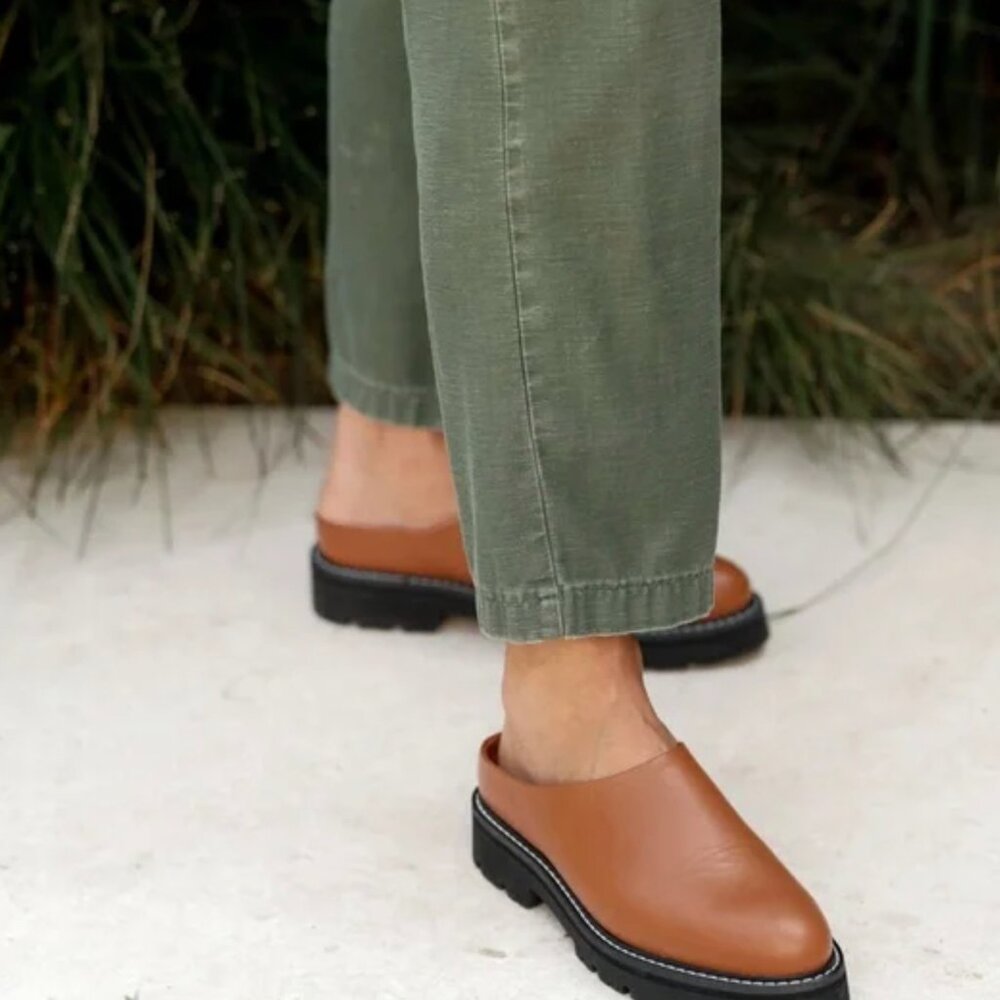 Jenni Kayne Leather Lug Mule in Canyon - Size 36